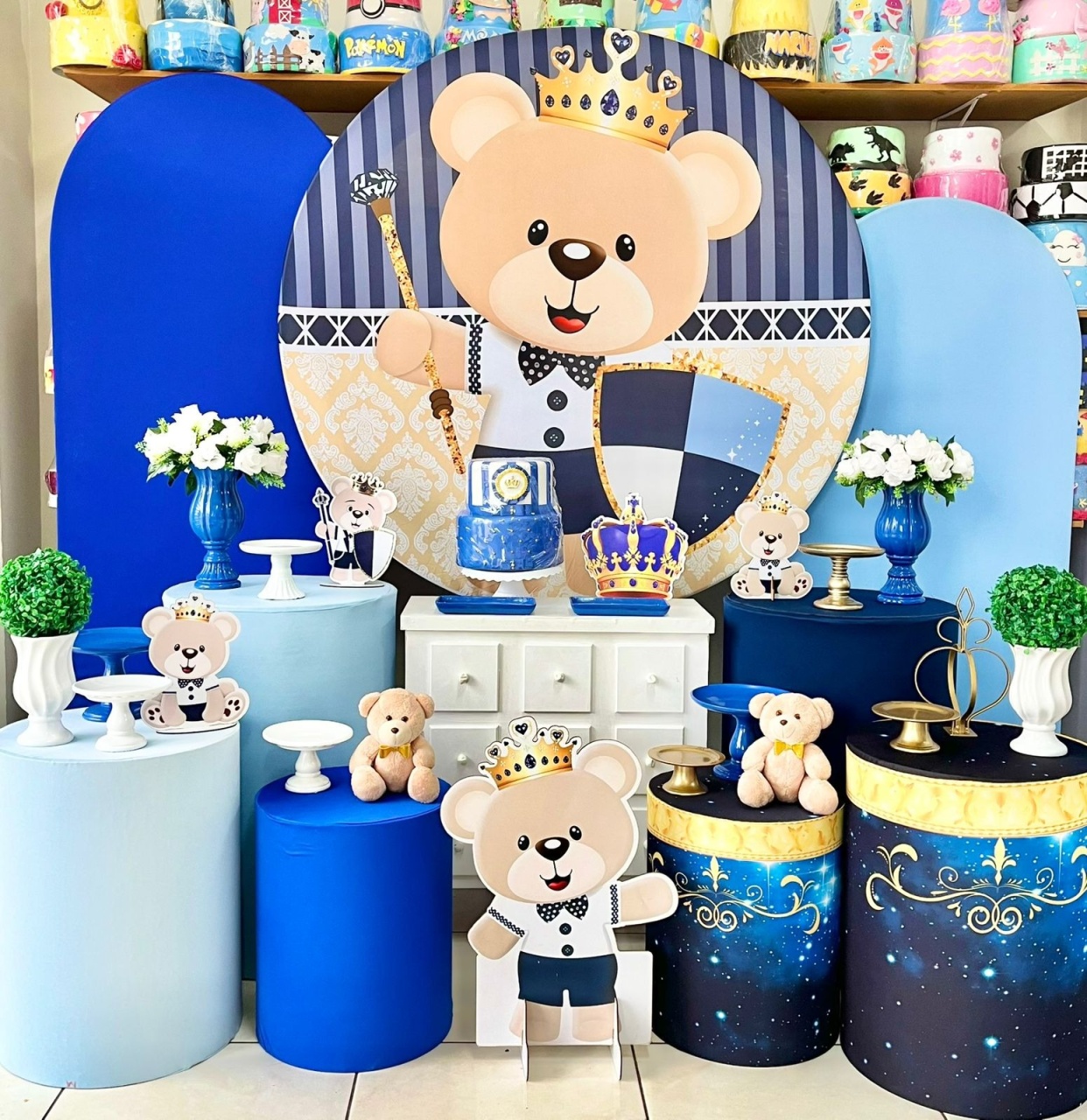 Urso Realeza Azul Mega - Catálogo Tay pegue e monte