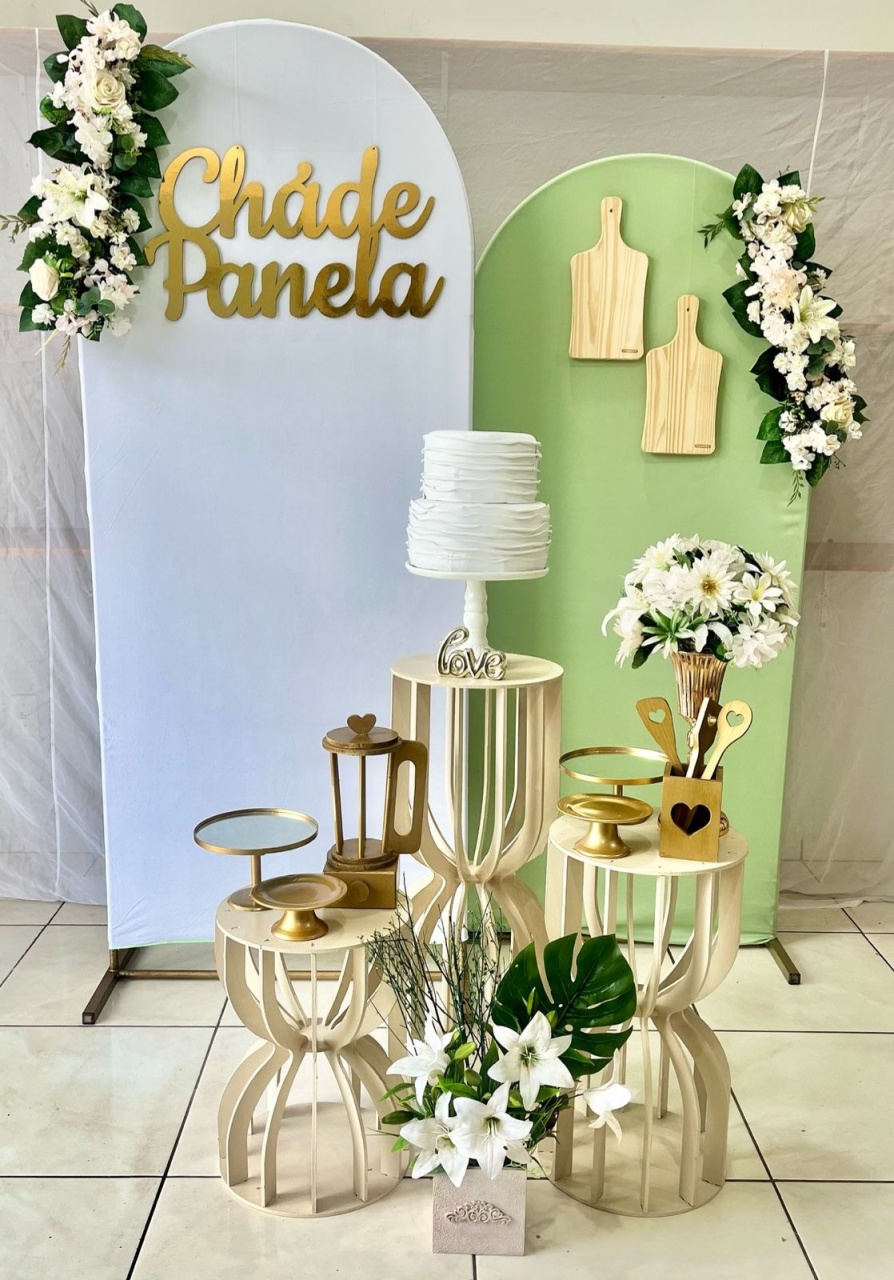 Chá de Panela Branco E Verde Oliva - Catálogo Tay pegue e monte