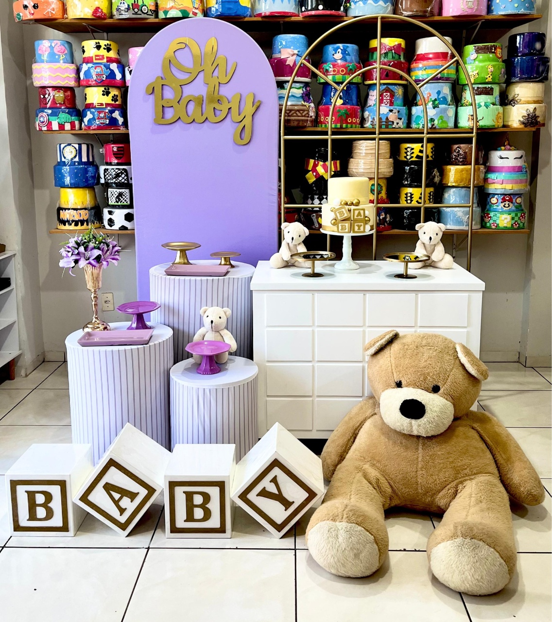 Romano Baby Lilás  - Urso Gigante  - Janelado   - Catálogo Tay pegue e monte