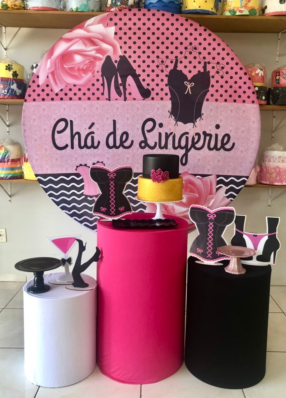 Chá de Lingerie Rosa - Padrão - Catálogo Tay pegue e monte
