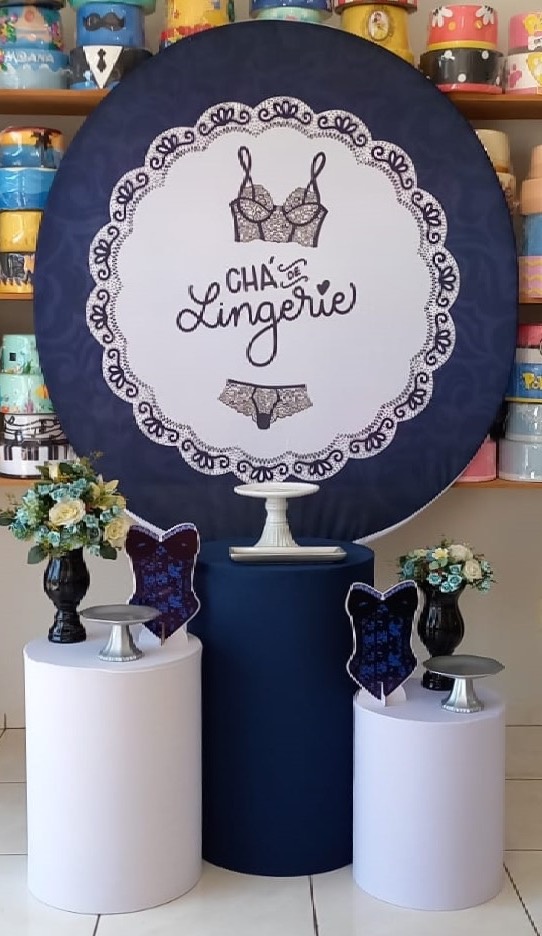 Chá de Lingerie Azul - Plus - Catálogo Tay pegue e monte