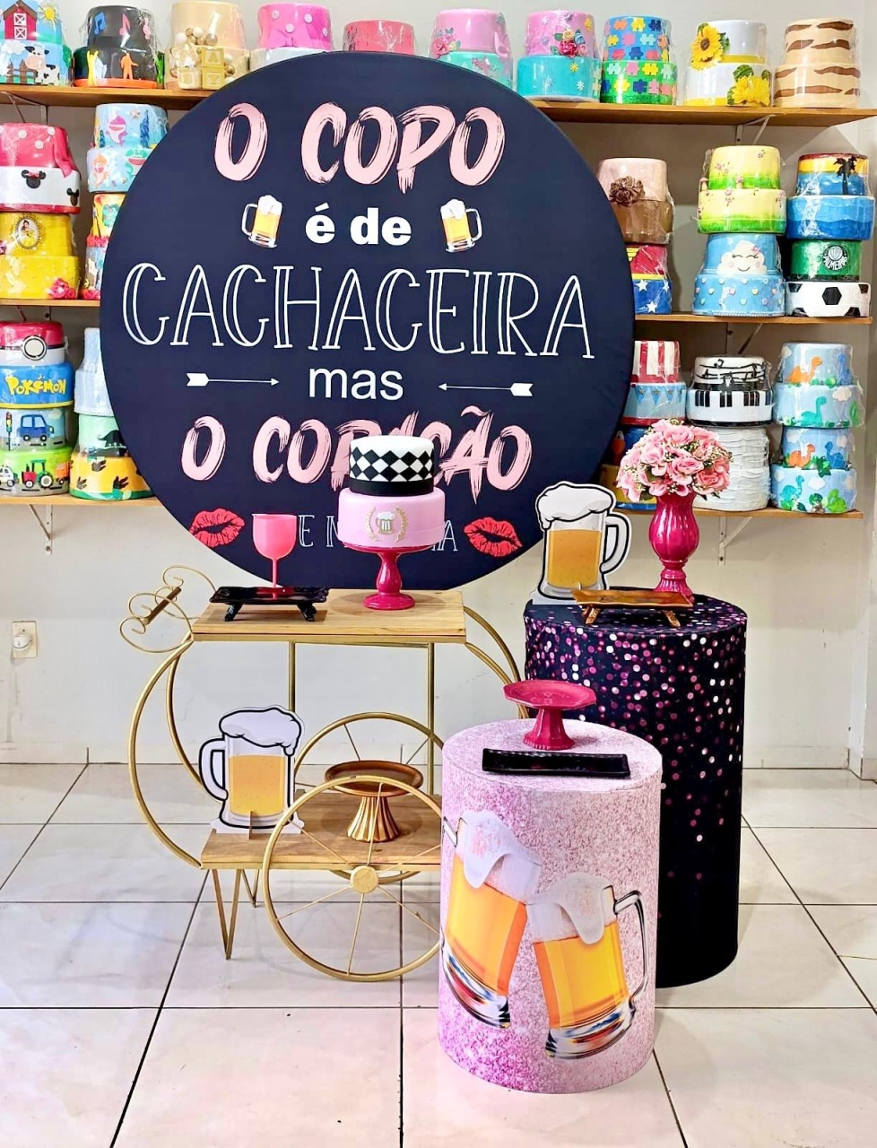 Cachaceira Carrinho - Boteco - Catálogo Tay pegue e monte