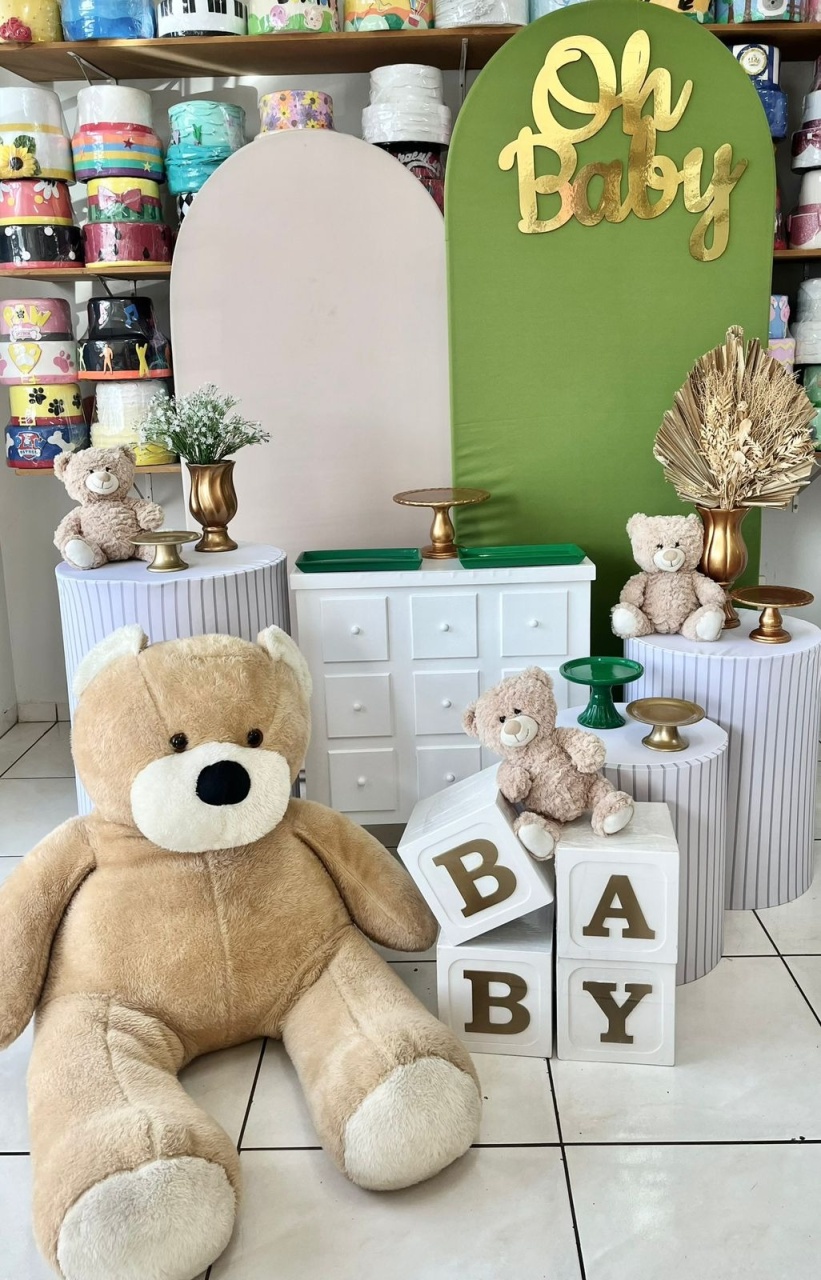 Romano Bege E Verde Musgo Urso 1 - Chá de Bebe - Catálogo Tay pegue e monte
