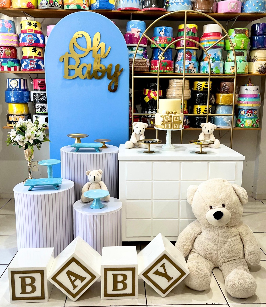 Romano Baby Azul - Urso Médio - Janelado   - Catálogo Tay pegue e monte