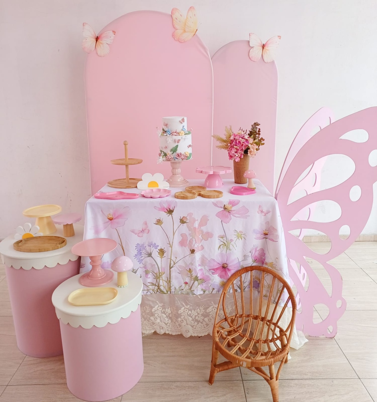 Jardim das Borboletas Rosa Afetivo - Bella decor by Tamires