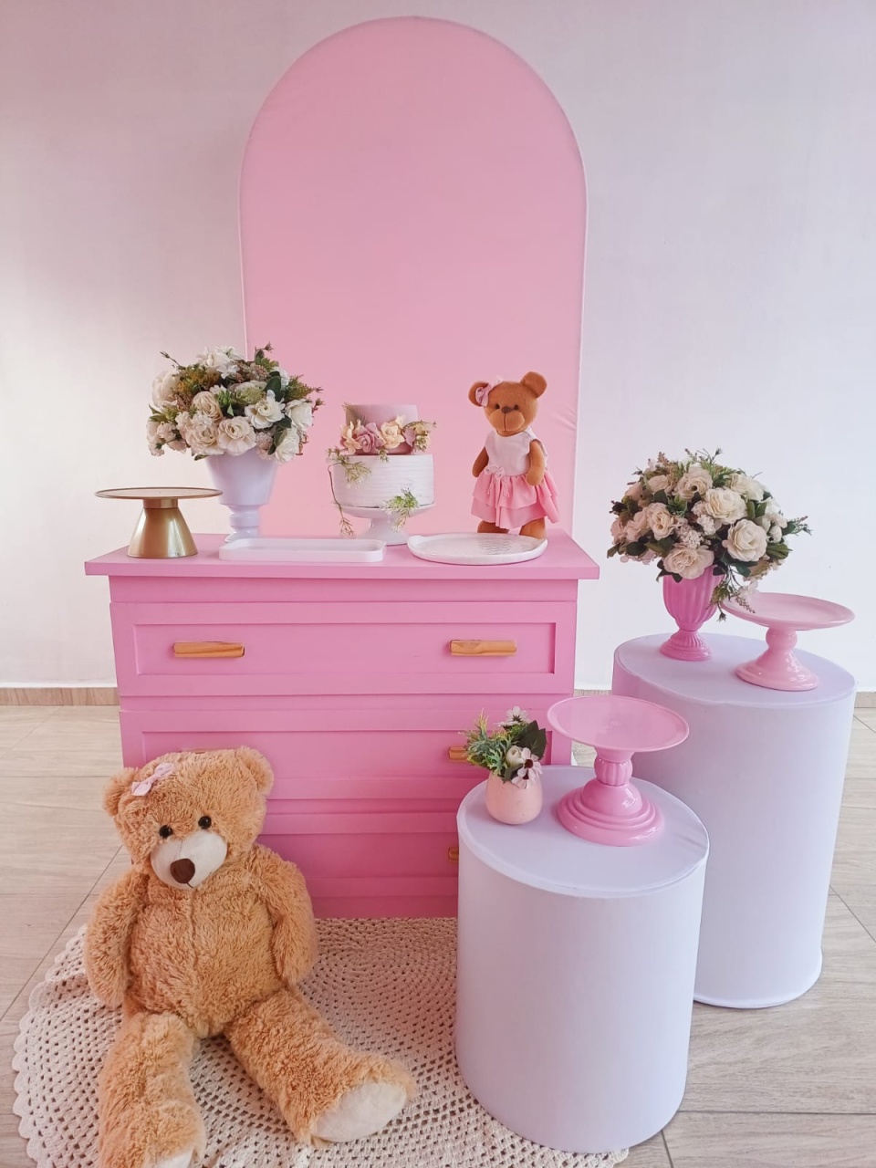 Cha de Bebê Ursa Rosa - Bella decor by Tamires