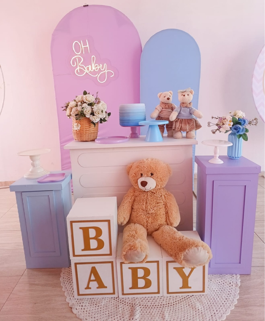 Cha Revelação Lilas E Azul Bebe Modelo 2 - Bella decor by Tamires