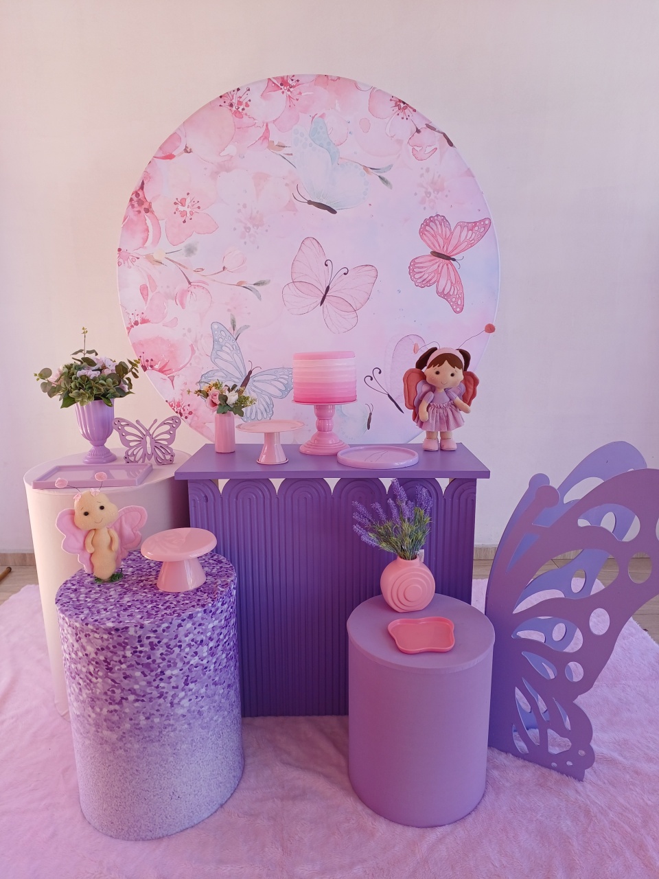 Kit Ideal Jardim das Borboletas Lilas E Rosa (Opção 1)  - Bella decor by Tamires