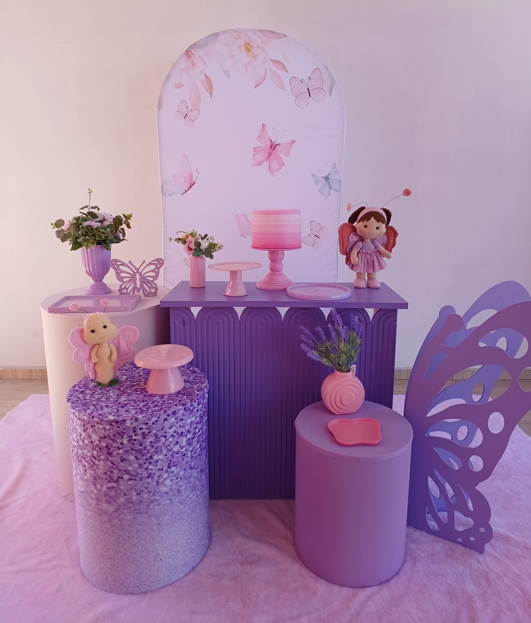 Kit Ideal Jardim das Borboletas Lilas E Rosa (Opção 2) - Bella decor by Tamires