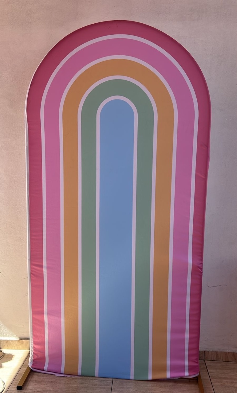 Capa Painel Romano Arco Iris Veste Facil  G - Bella decor by Tamires