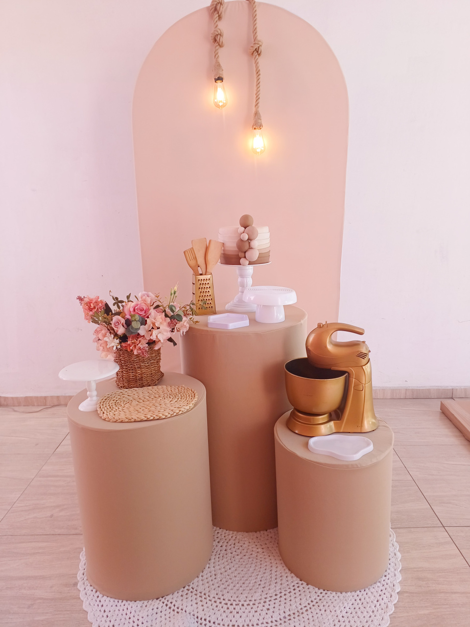 Cha de Cozinha Bege Dourado E Branco - Bella decor by Tamires