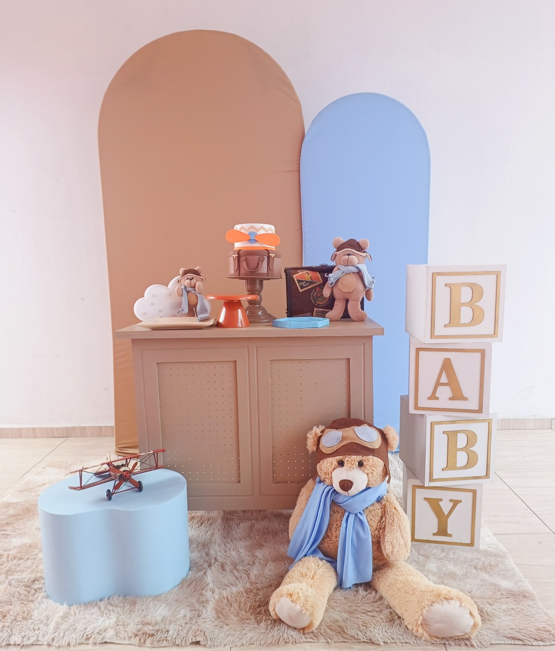 Chá de Bebe Urso Aviador  - Bella decor by Tamires