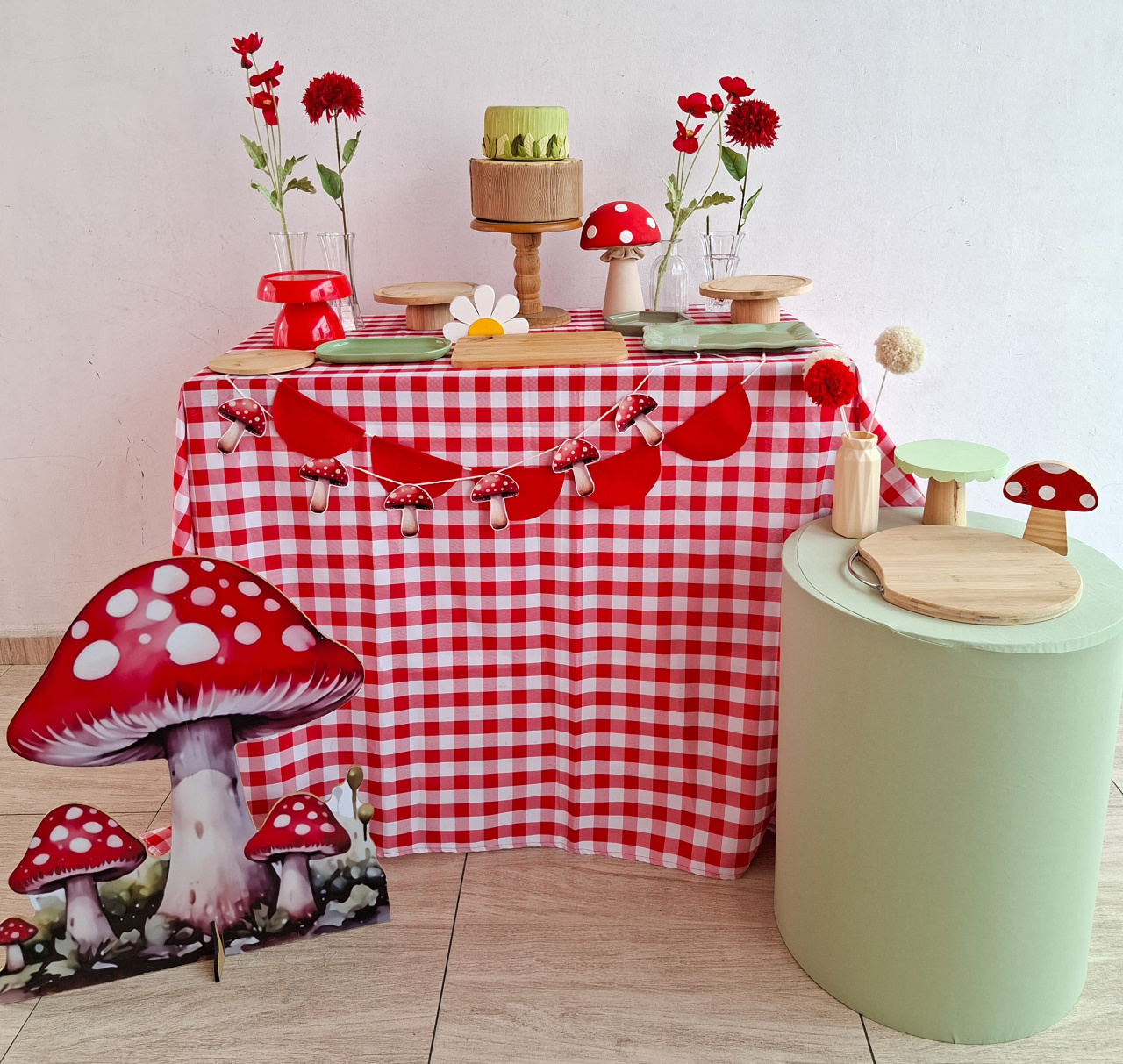 Kit Festa Afetiva Ao Ar Livre Cogumelo - Bella decor by Tamires