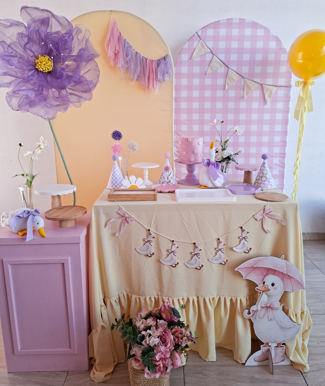 Kit Afetivo Gansinhos Com Margarida E Flor Gigante - Bella decor by Tamires
