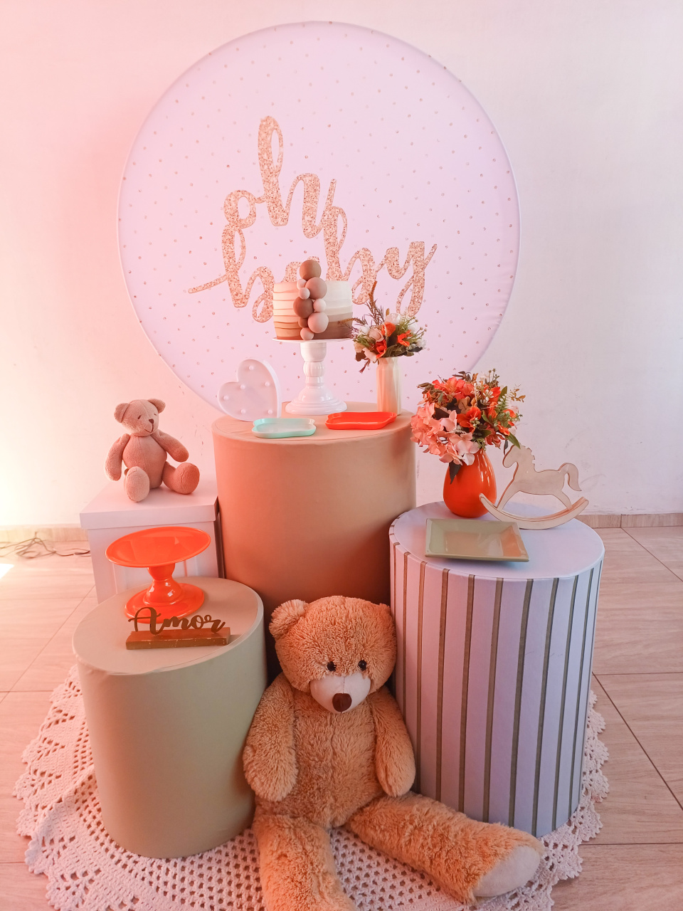 Cha Revelação Laranja E Verde - Bella decor by Tamires
