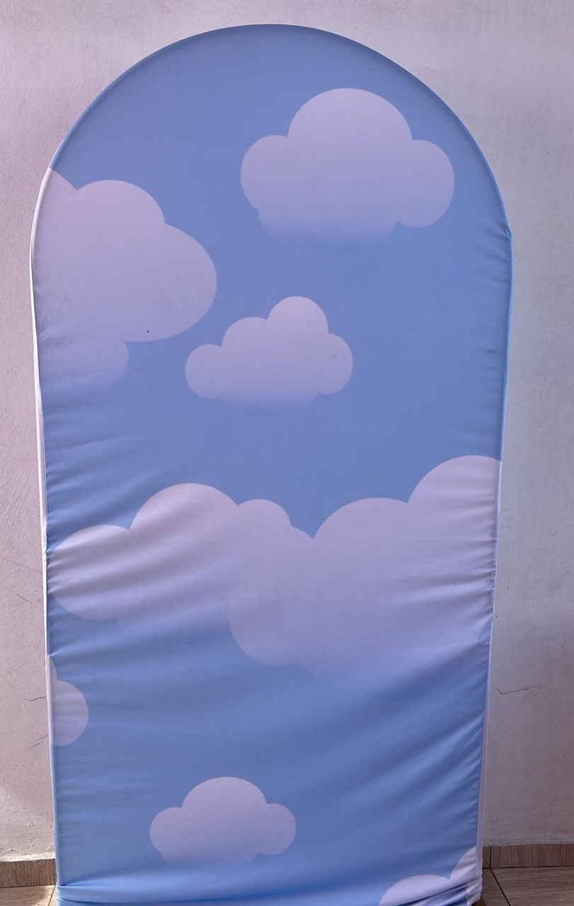 Capa Painel Romano Nuvens Azul  - Bella decor by Tamires