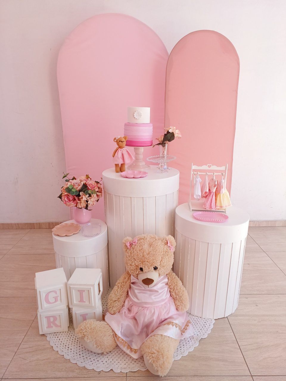 Chá de Bebê Menina Ursinha - Bella decor by Tamires