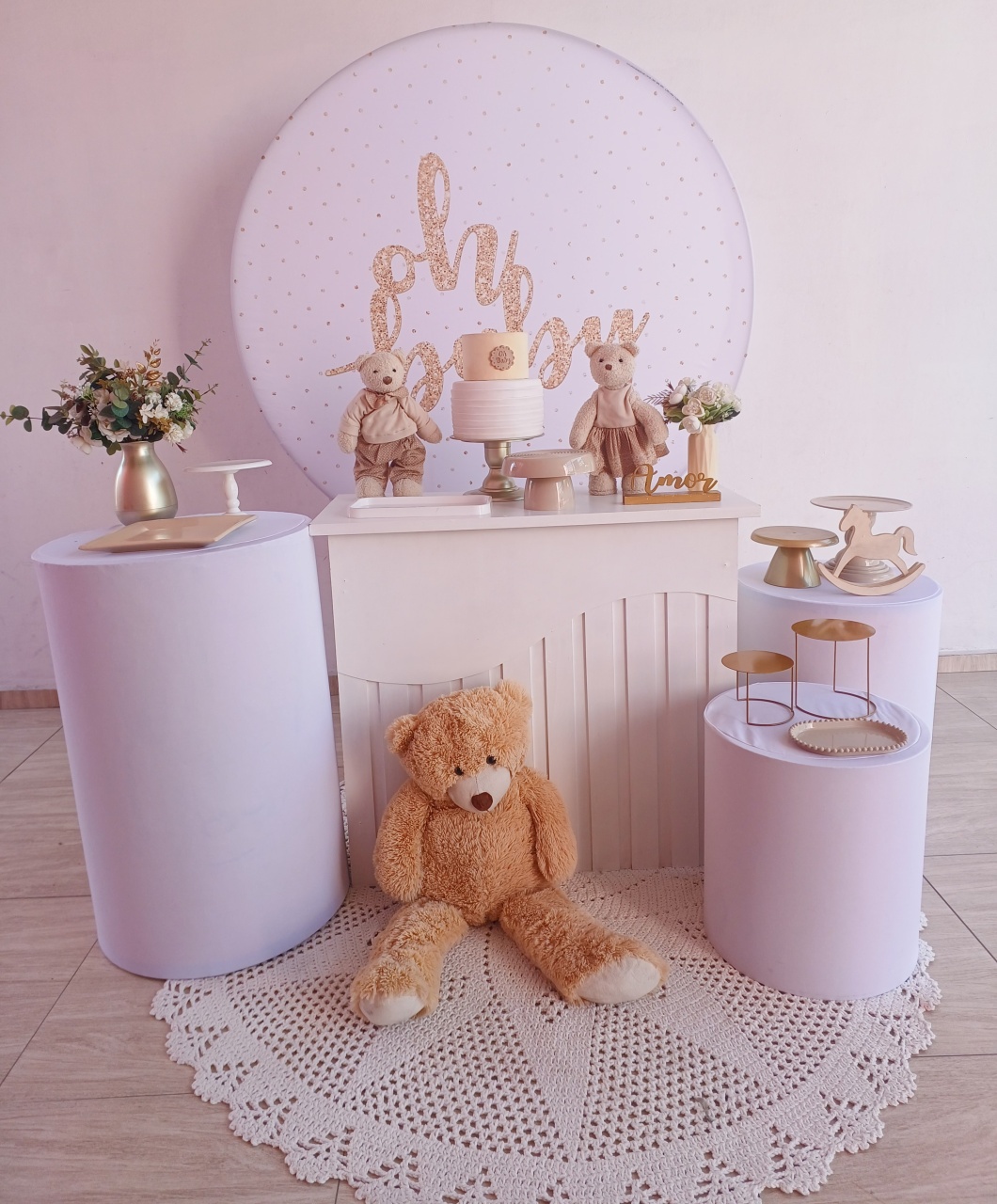 Cha Revelação Branco  - Bella decor by Tamires