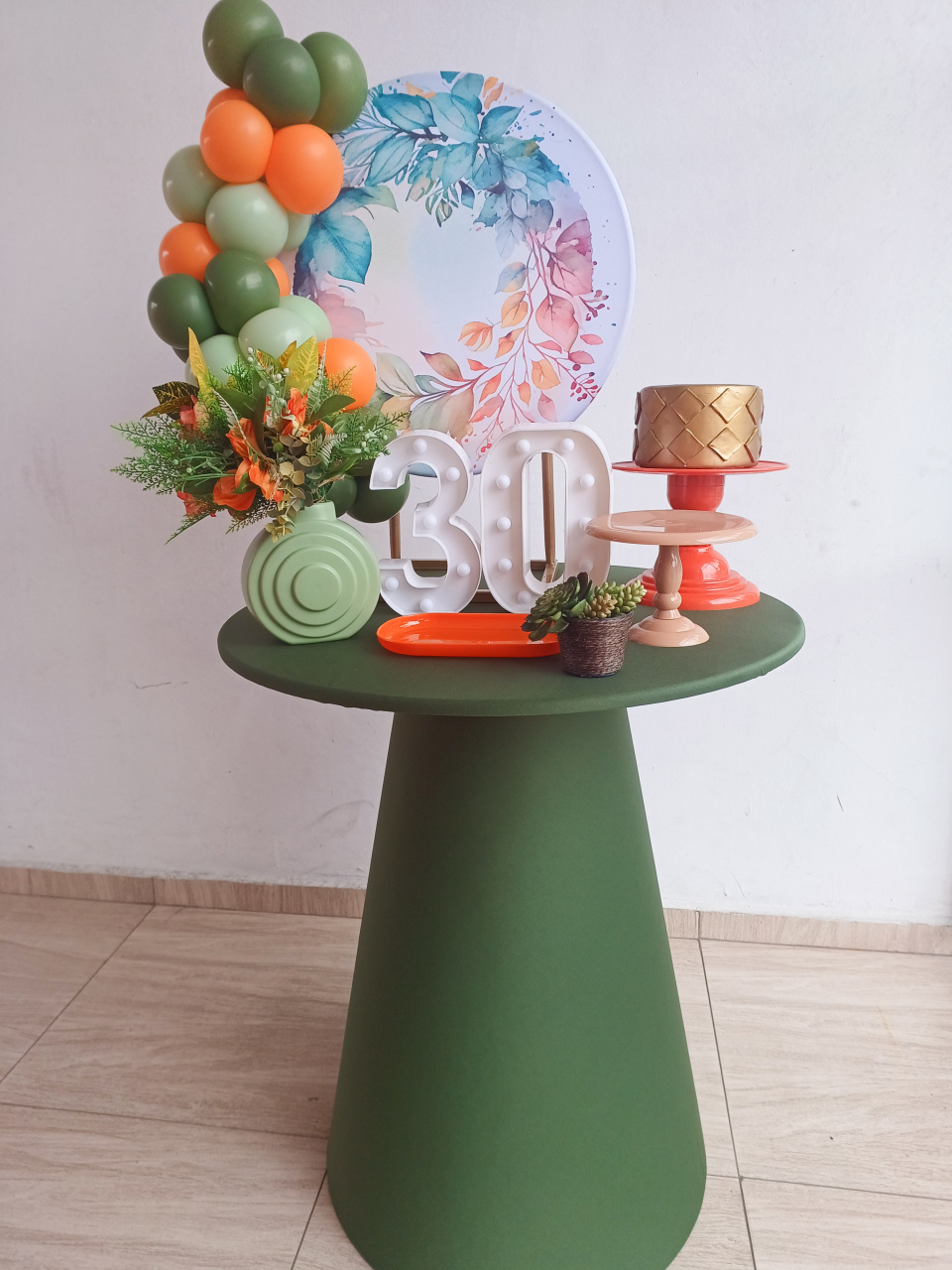 Mini Festa Verde E Laranja Feminino - Bella decor by Tamires