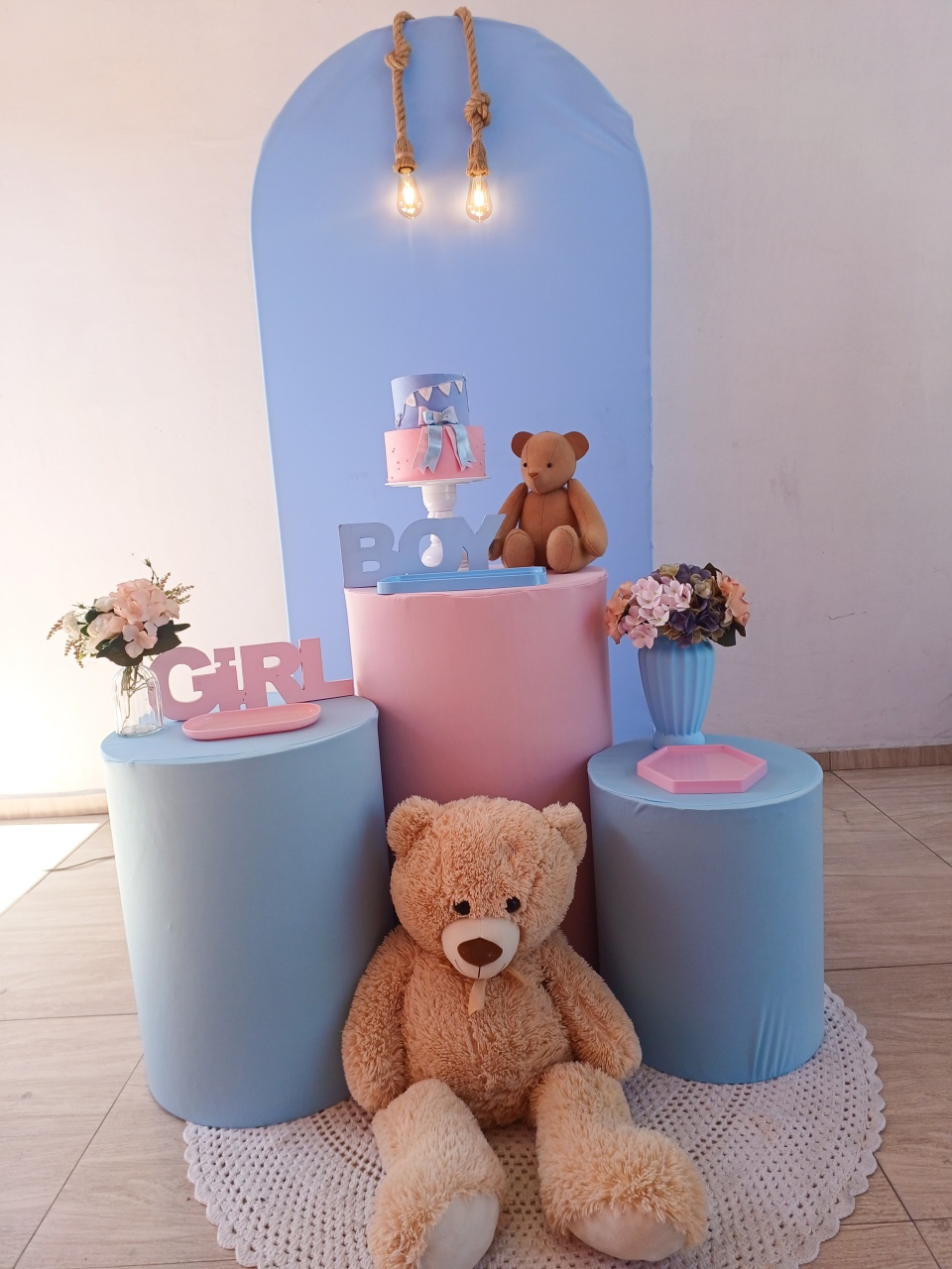 Cha Revelação Rosa E Azul Kit Amei  - Bella decor by Tamires