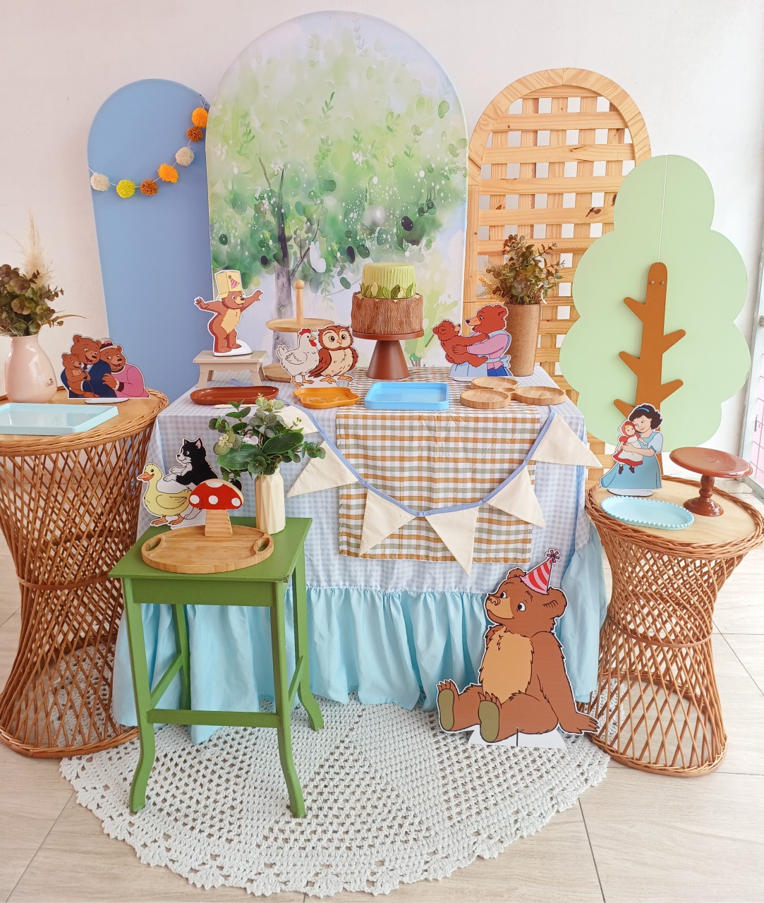 Kit Afetivo Com Vime Pequeno Urso  - Bella decor by Tamires