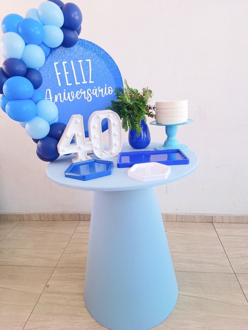 Mini Festa Feliz Aniversário Azul  - Bella decor by Tamires