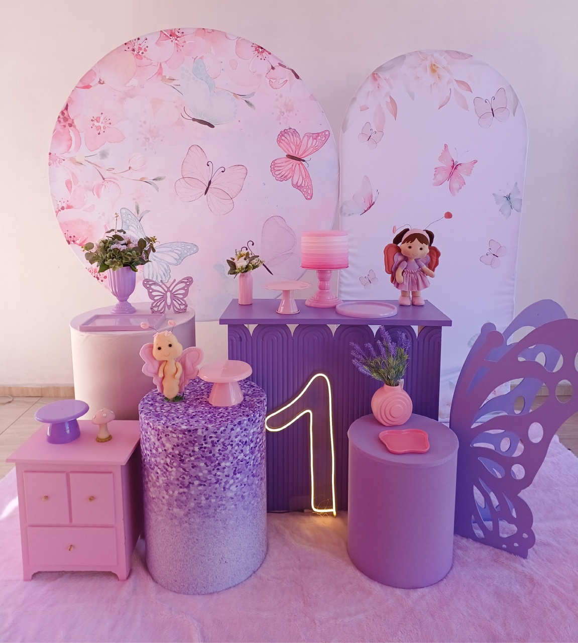Kit Top Jardim das Borboletas Lilas E Rosa (Opção 1) - Bella decor by Tamires