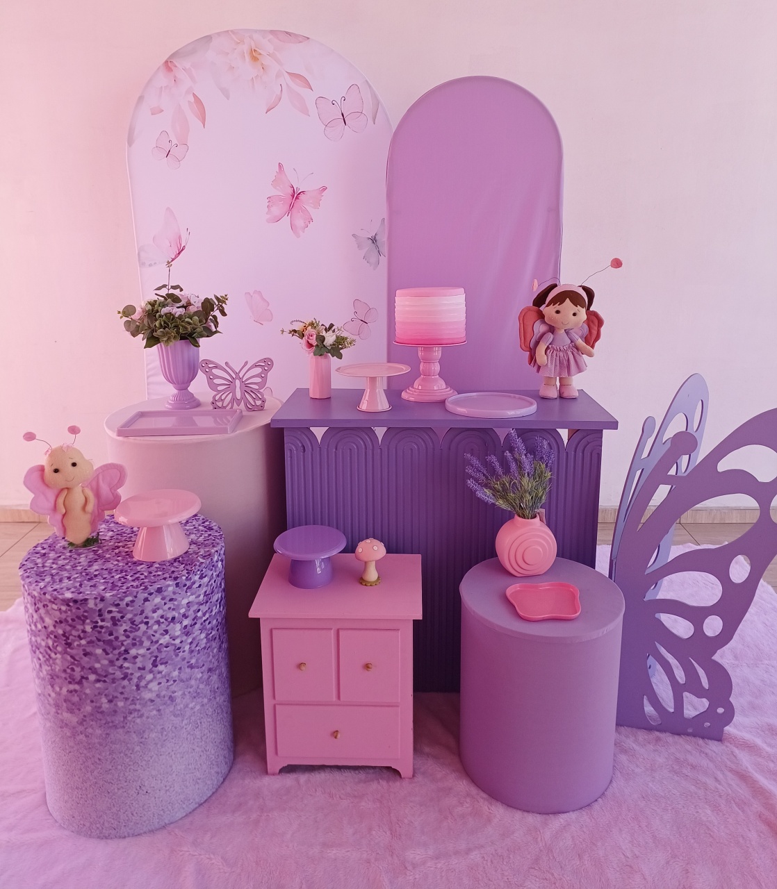 Kit Top Jardim das Borboletas Lilas E Rosa (Opção 2)  - Bella decor by Tamires