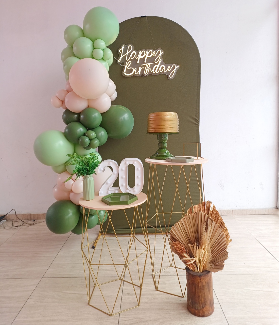 Kit Feminino Happy Birthday Modelo 1 Verde Militar - Bella decor by Tamires