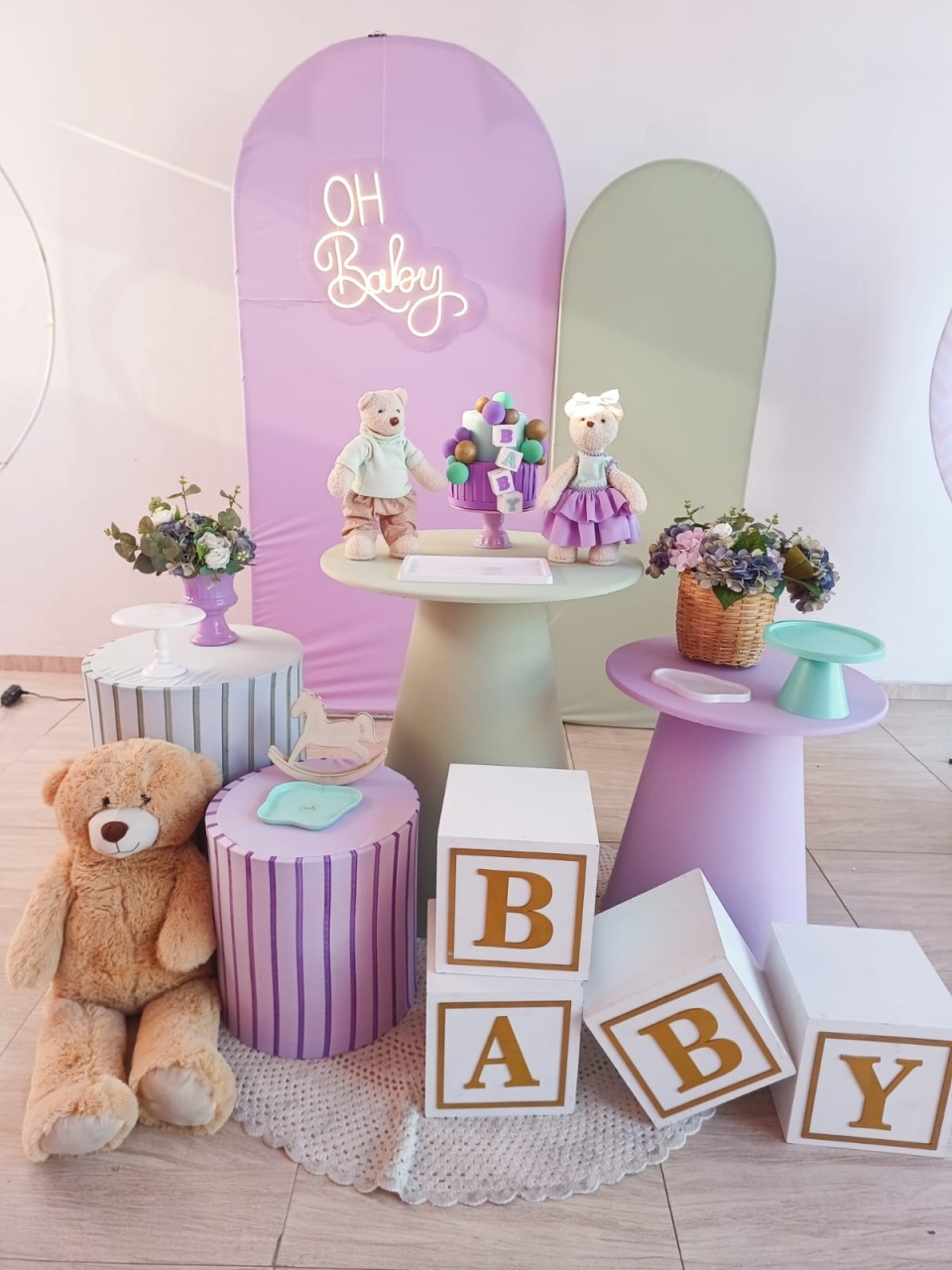 Kit Chá Revelação Lilas E Verde  - Bella decor by Tamires