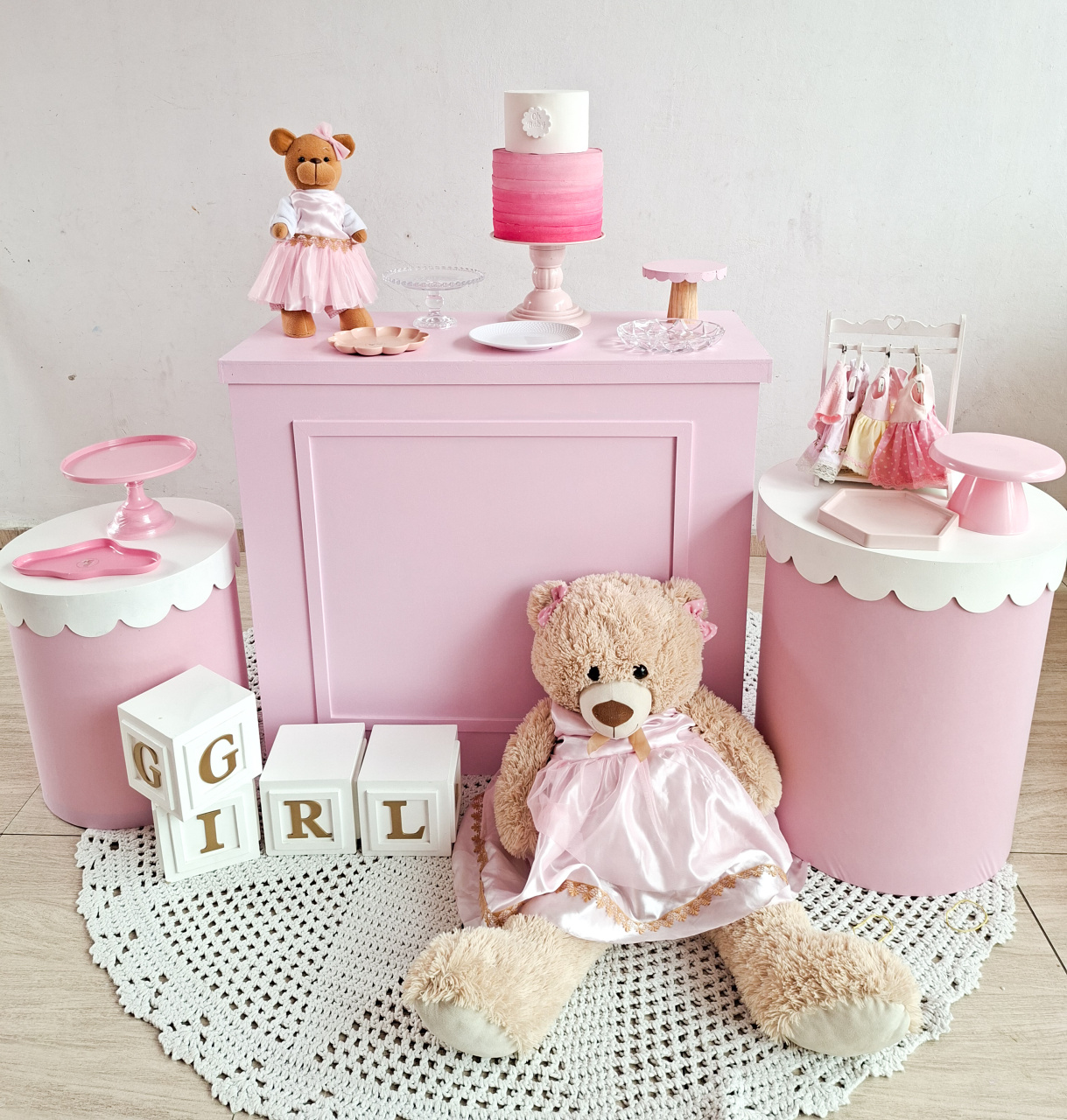 Cha de Bebe Ursinha Rosa - Bella decor by Tamires