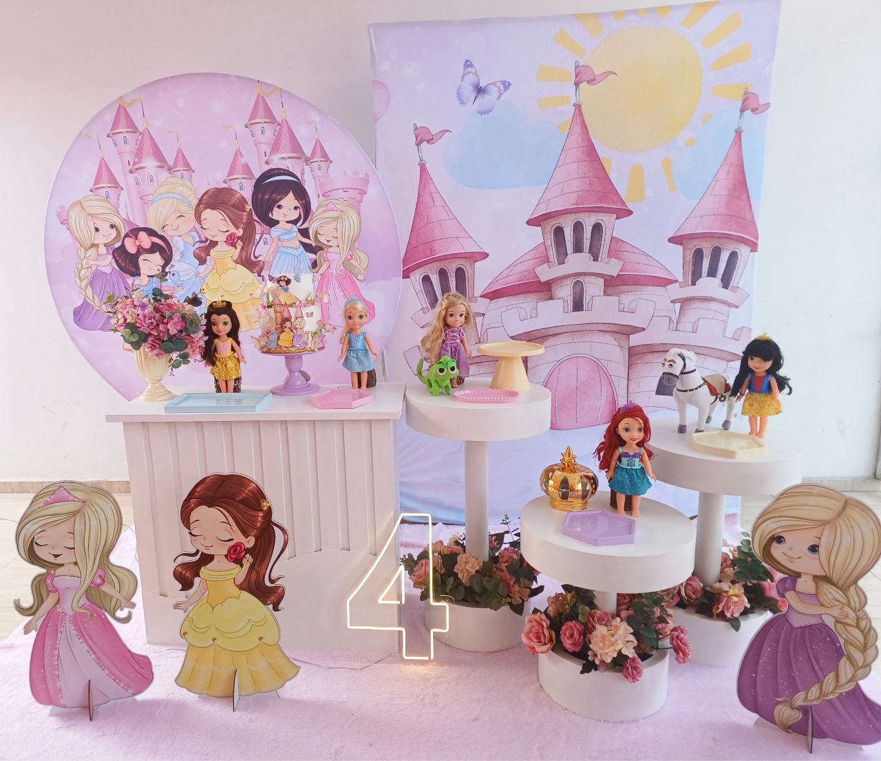 Composição Princesas Cute Aquarela  - Bella decor by Tamires