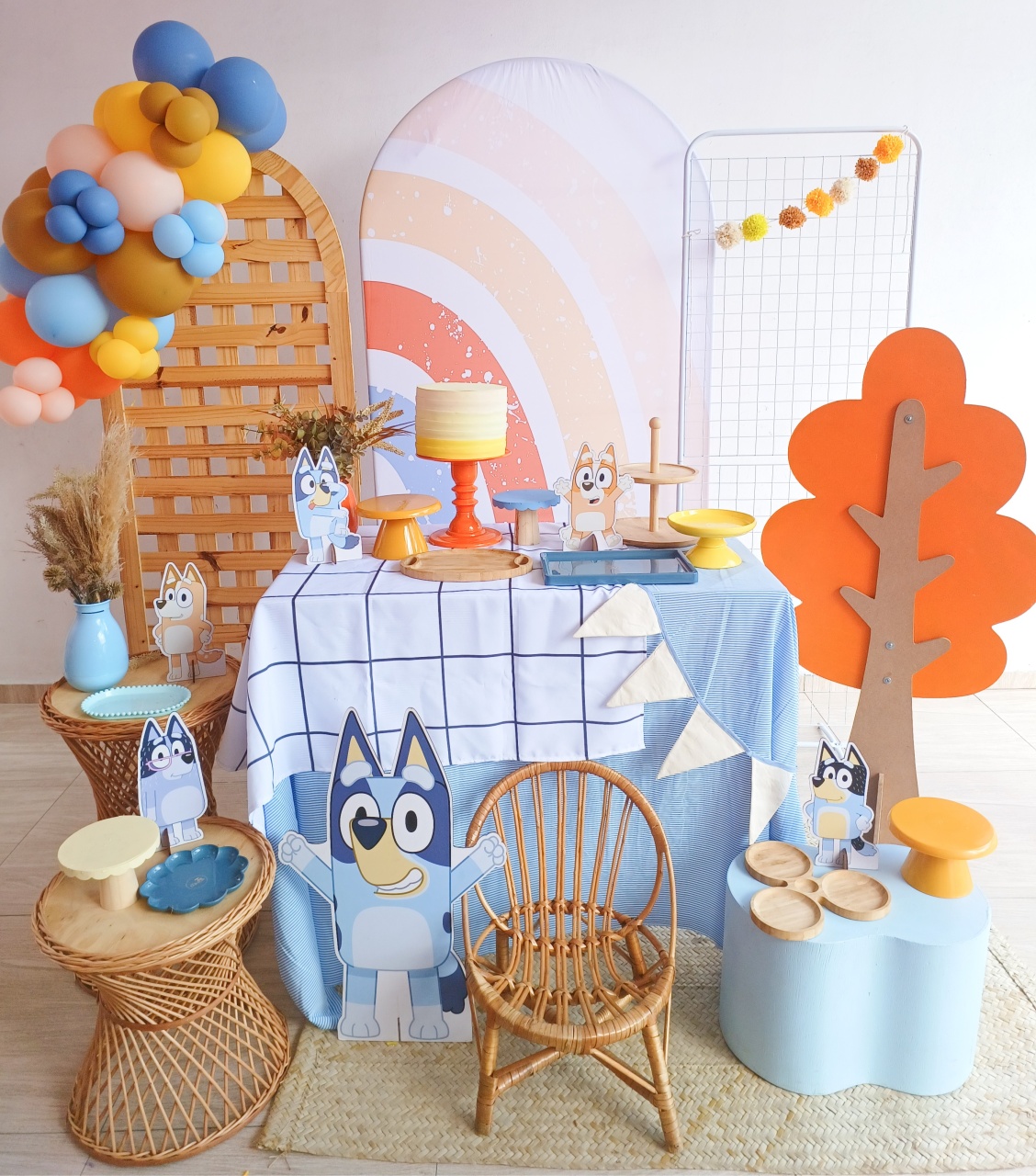 Kit Festa Afetiva Vime Bluey  - Bella decor by Tamires