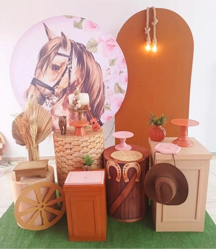 Kit Country Cavalo Rosa - Bella decor by Tamires