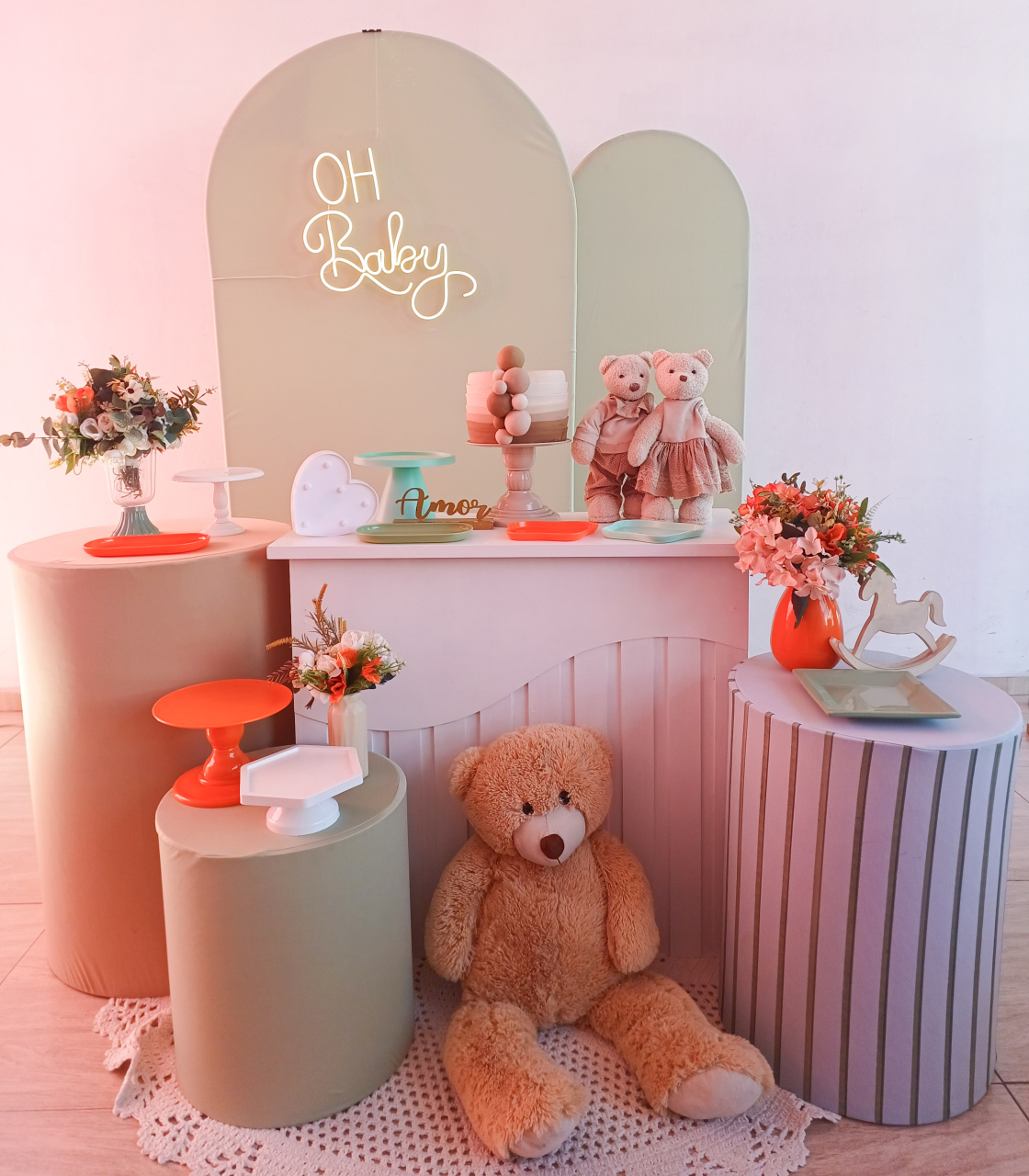 Chá Revelçaõ Verde E Laranja - Bella decor by Tamires