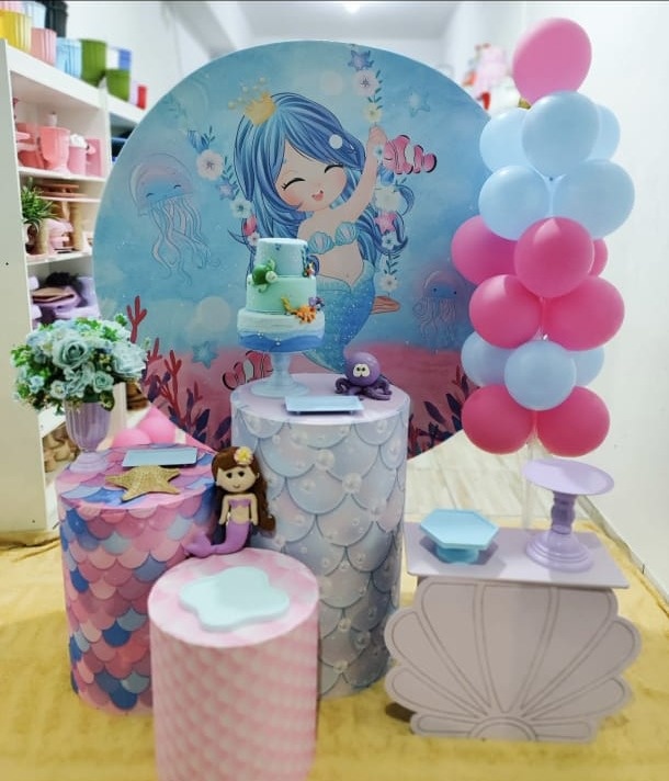 Sereia Azul- Pegue E Monte Pocket - LIS FESTAS E LOCAÇÕES