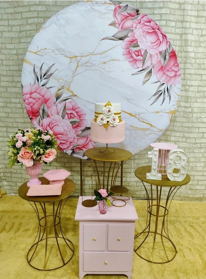 Floral Rosa 3- Pegue E Monte Pocket - LIS FESTAS E LOCAÇÕES