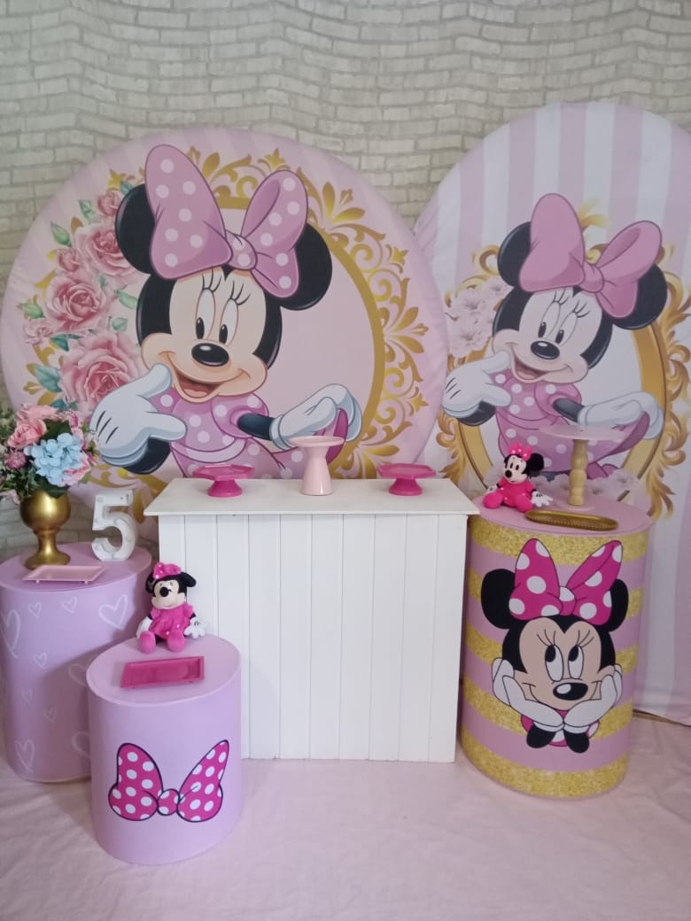 Minnie Rosa Realeza- Pegue E Monte Premium - LIS FESTAS E LOCAÇÕES
