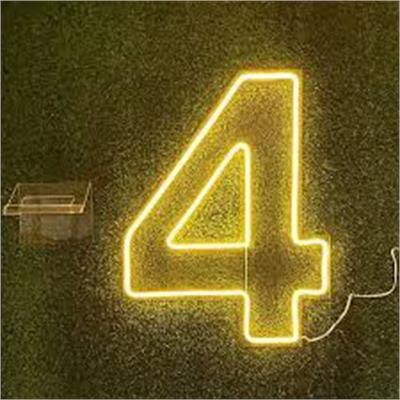 Número 4 de Led 60 Cm Em Acrílico (Branco Quente) - LIS FESTAS E LOCAÇÕES