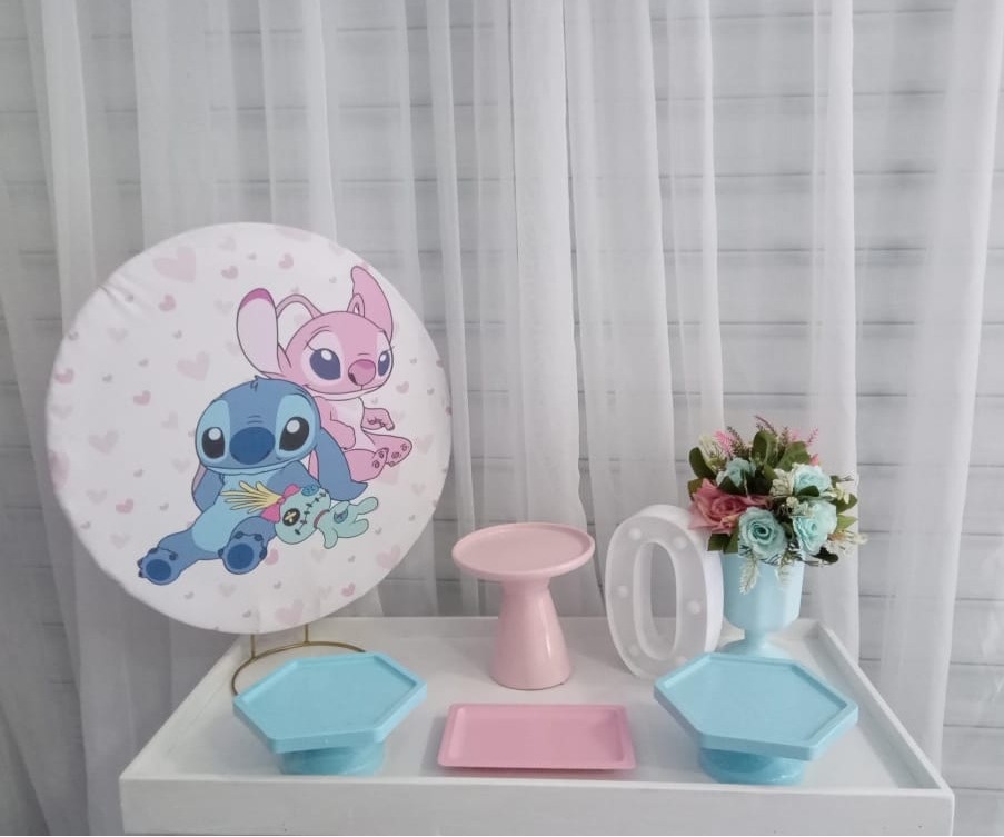 Stitch Casal- Mini Festa Na Mesa - LIS FESTAS E LOCAÇÕES