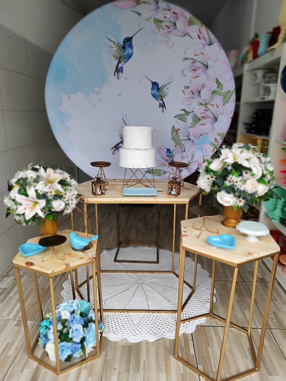 Beija Flor Azul Kit Pegue E Monte - Plus - LIS FESTAS E LOCAÇÕES