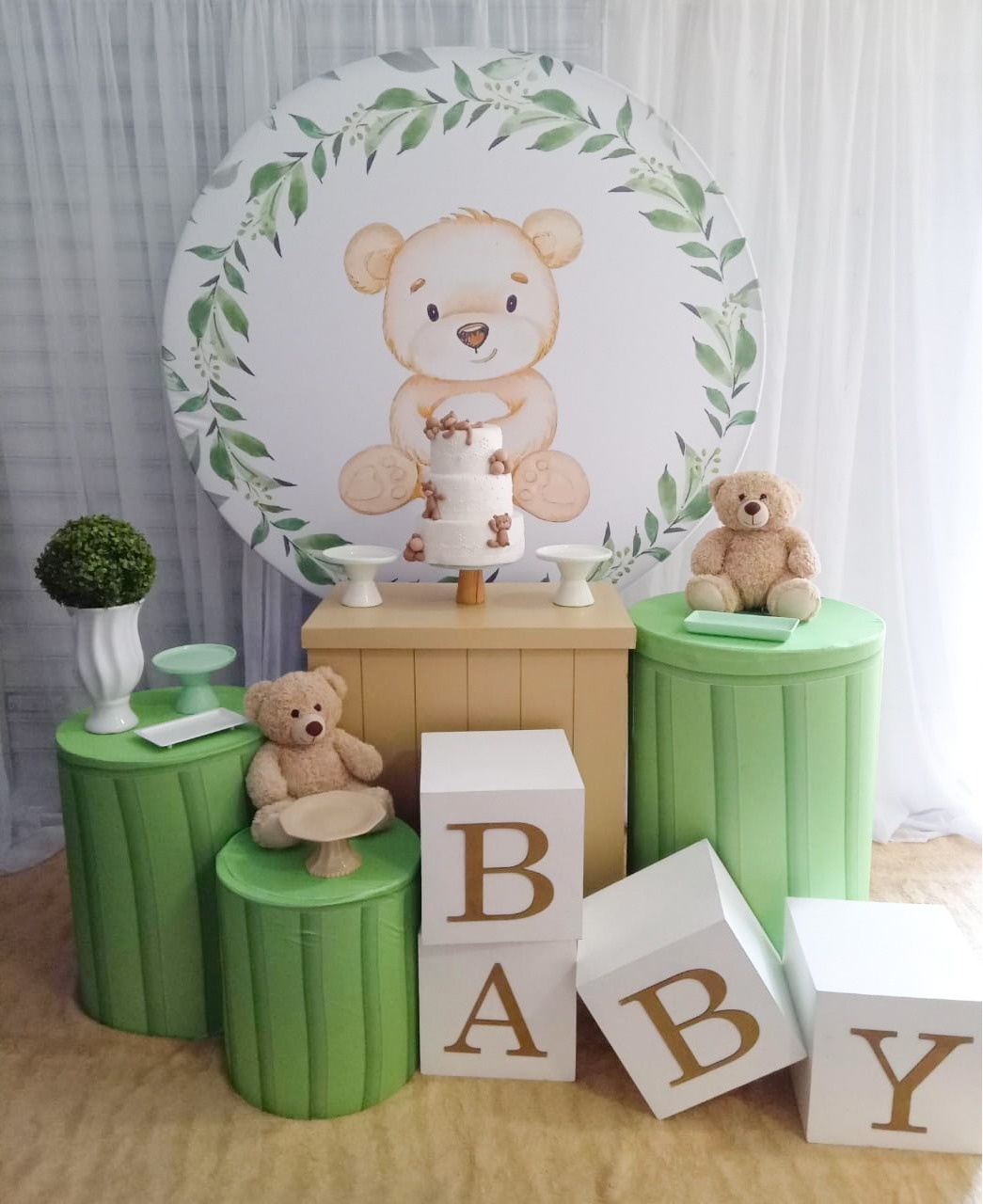 Ursinho Verde Cha de Bebe-Pegue E Monte Plus - LIS FESTAS E LOCAÇÕES