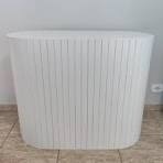 Mesa Oval Ripada 3 Em 1 -  Branca - LIS FESTAS E LOCAÇÕES