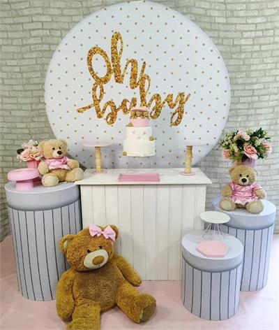 Oh Baby Ursinha Rosa Kit Pegue E Monte  - Plus - LIS FESTAS E LOCAÇÕES