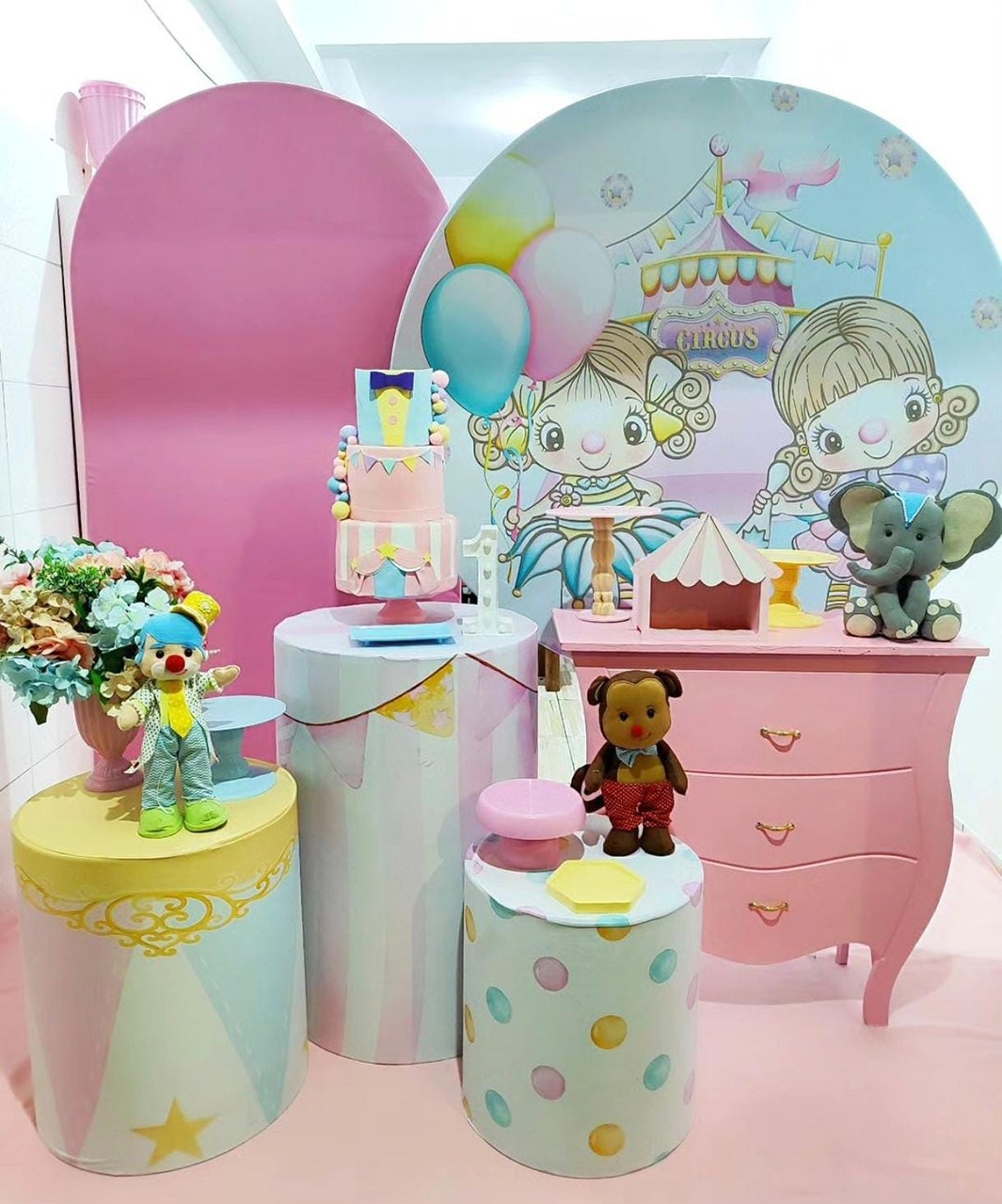 Circo Rosa Kit Pegue E Monte  - Premium - LIS FESTAS E LOCAÇÕES