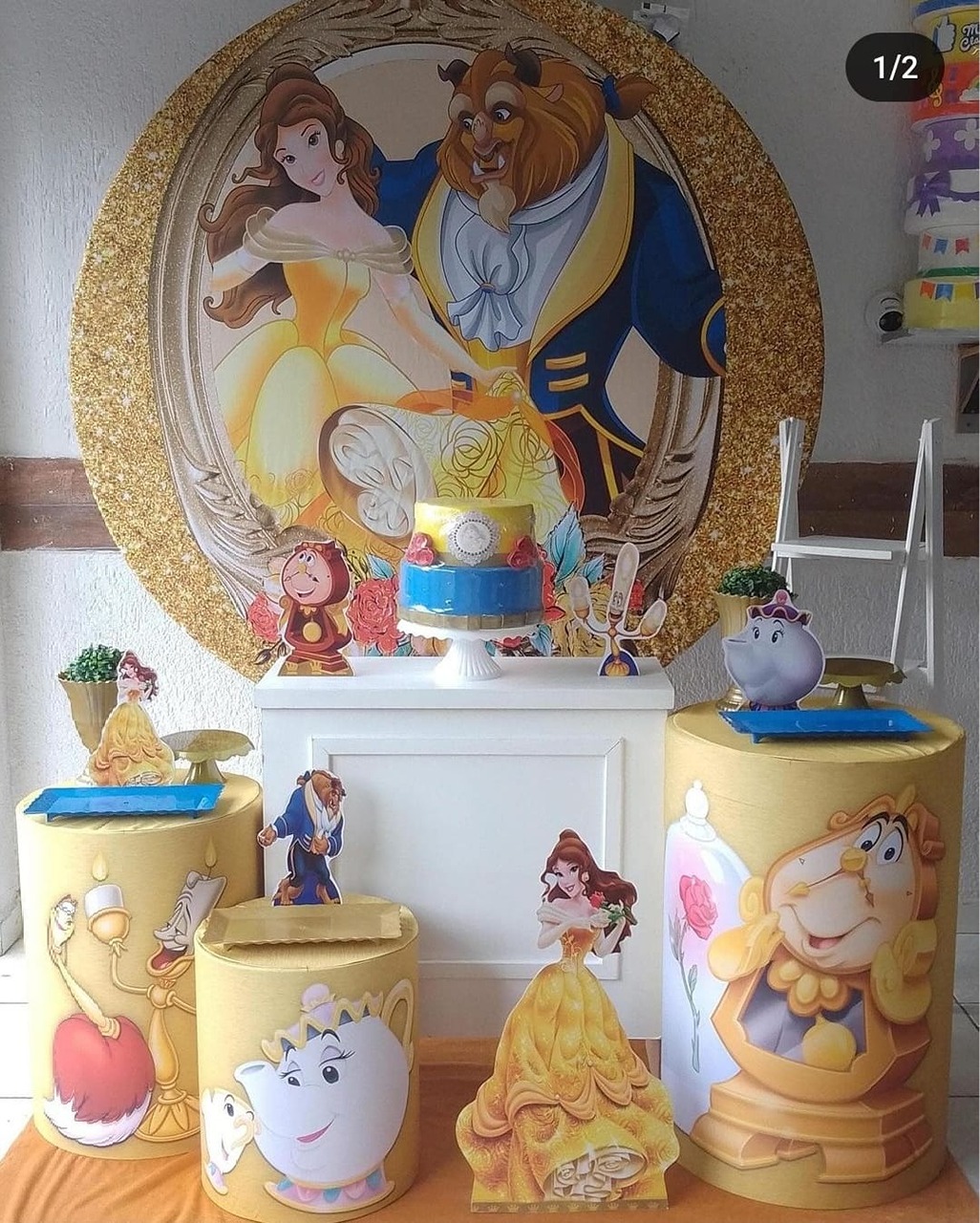Bela E A Fera - Ouro - DECORAKM