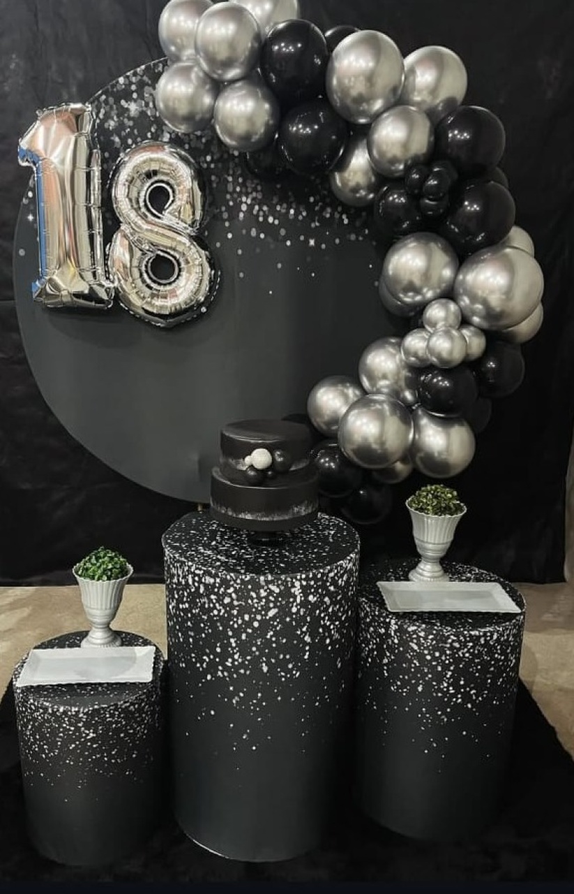 Preto Glitter Prata - Bronze - DECORAKM