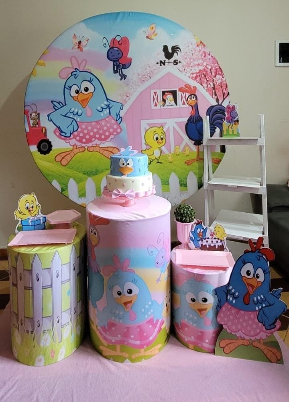 Galinha Pintadinha Rosa - Prata - DECORAKM