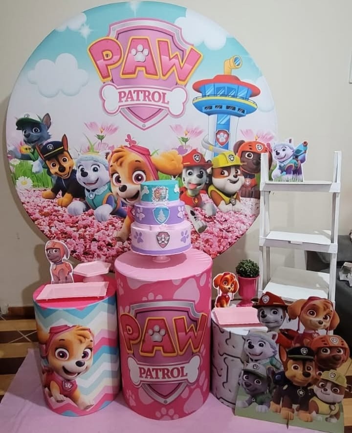 Patrulha Canina Rosa - Prata - DECORAKM