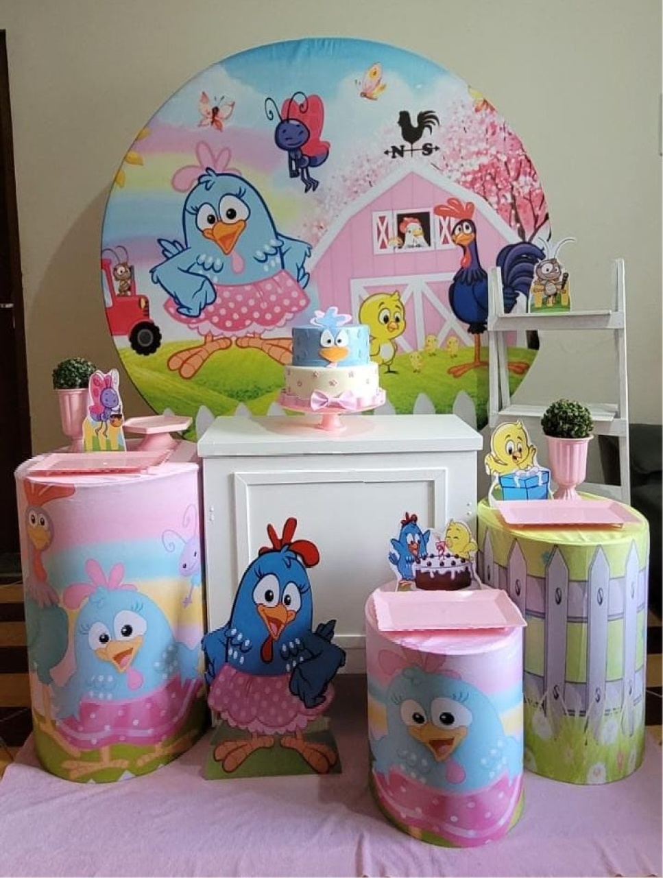Galinha Pintadinha Rosa - Ouro - DECORAKM